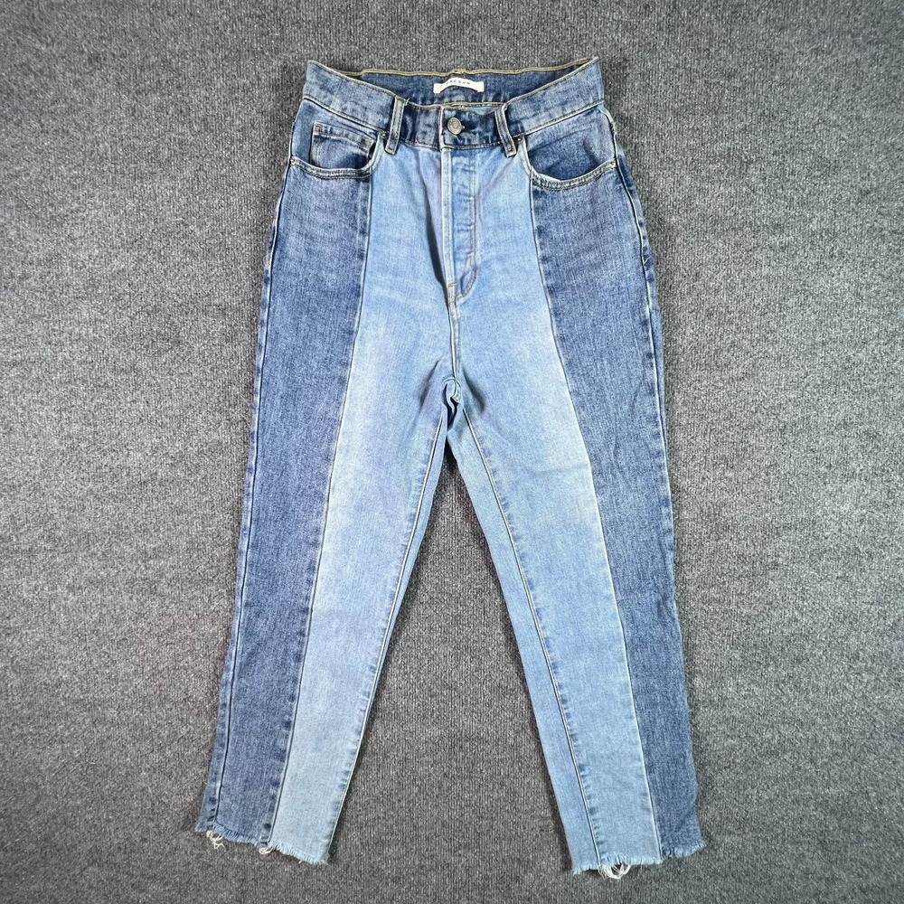 PacSun Jeans Womens 26x26 Blue Two Tone Straight Button Fly High Rise Denim